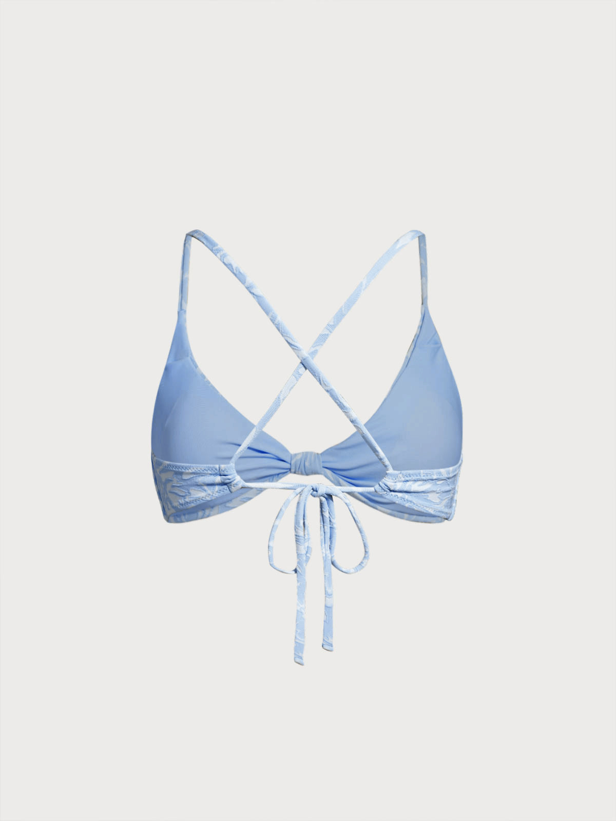 Light Blue Bloom Textured Bikini Top