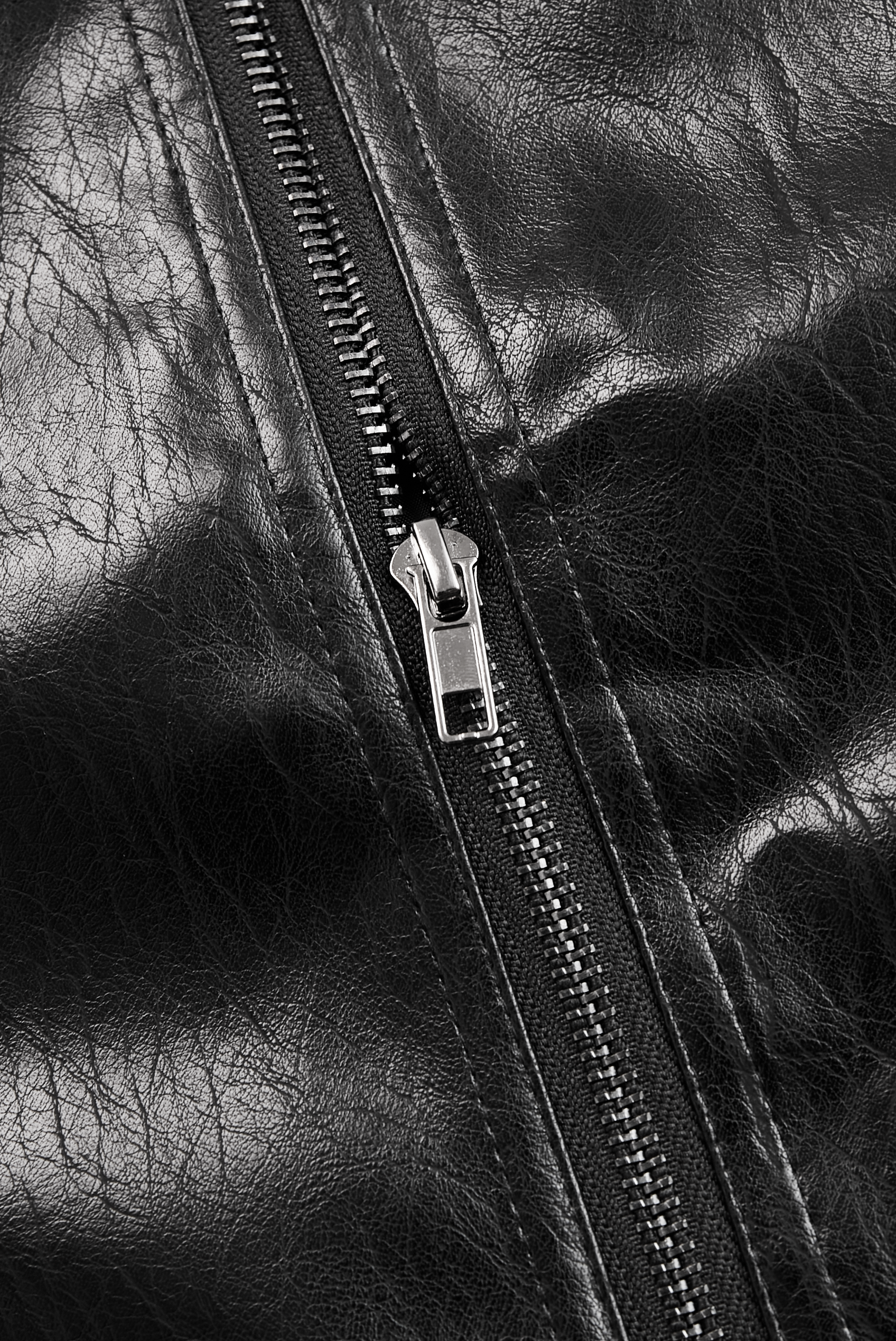 Women's Vintage Stand Collar Faux Leather Jacket