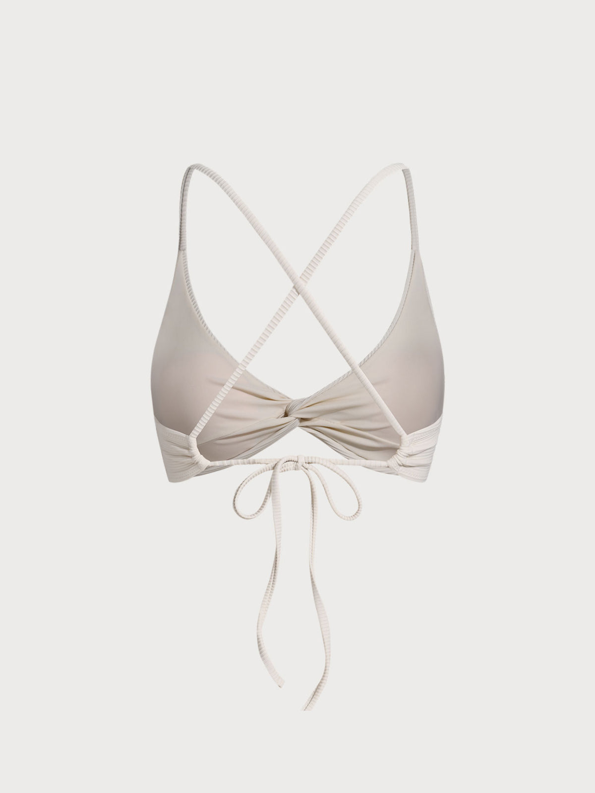 Off White Twist Backless Bikini Top