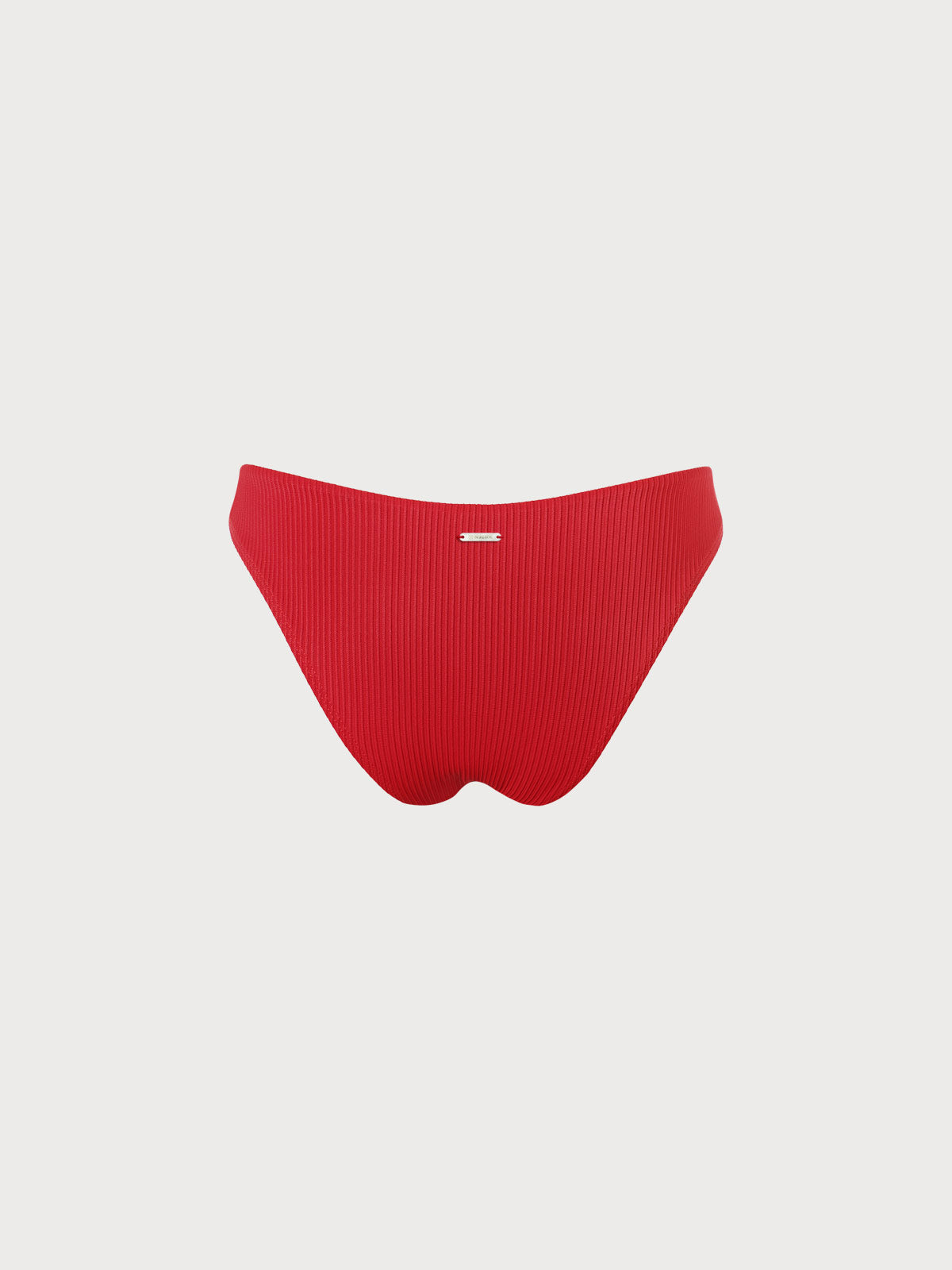 Red Solid Low Waisted Bikini Bottom