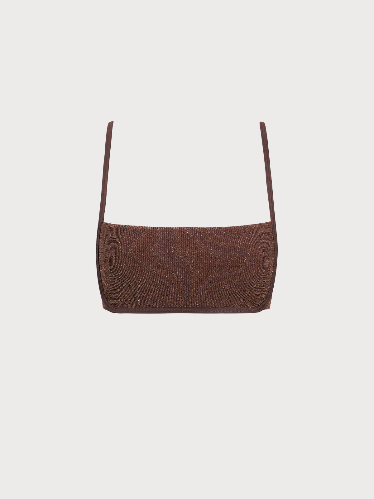 Dark Coffee Shimmer Bikini Top