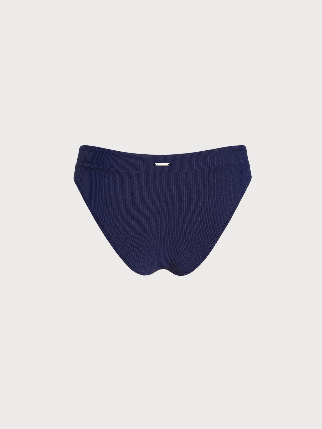 Navy Ribbed Bikini Bottom