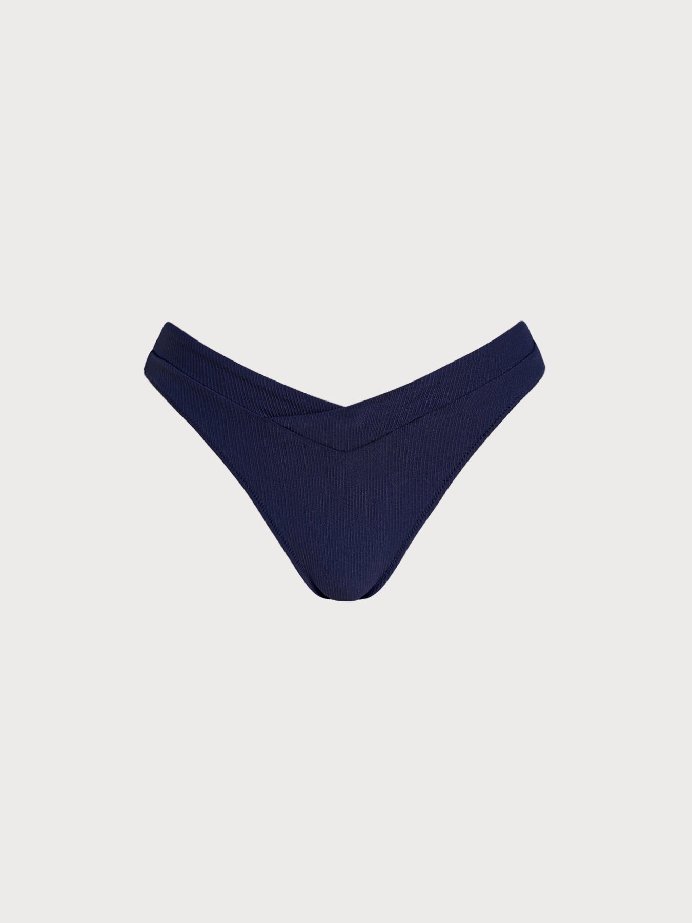 Navy Ribbed Bikini Bottom