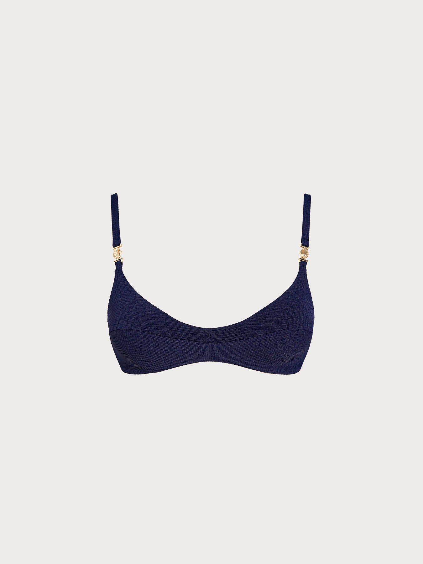 Navy Gold-Accented Bikini Top