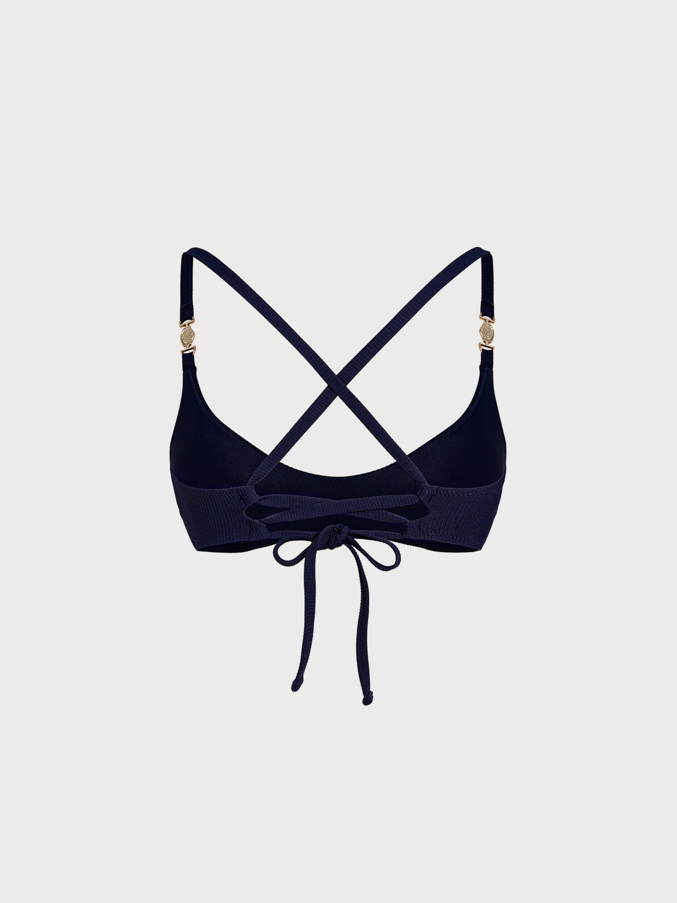 Navy Gold-Accented Bikini Top