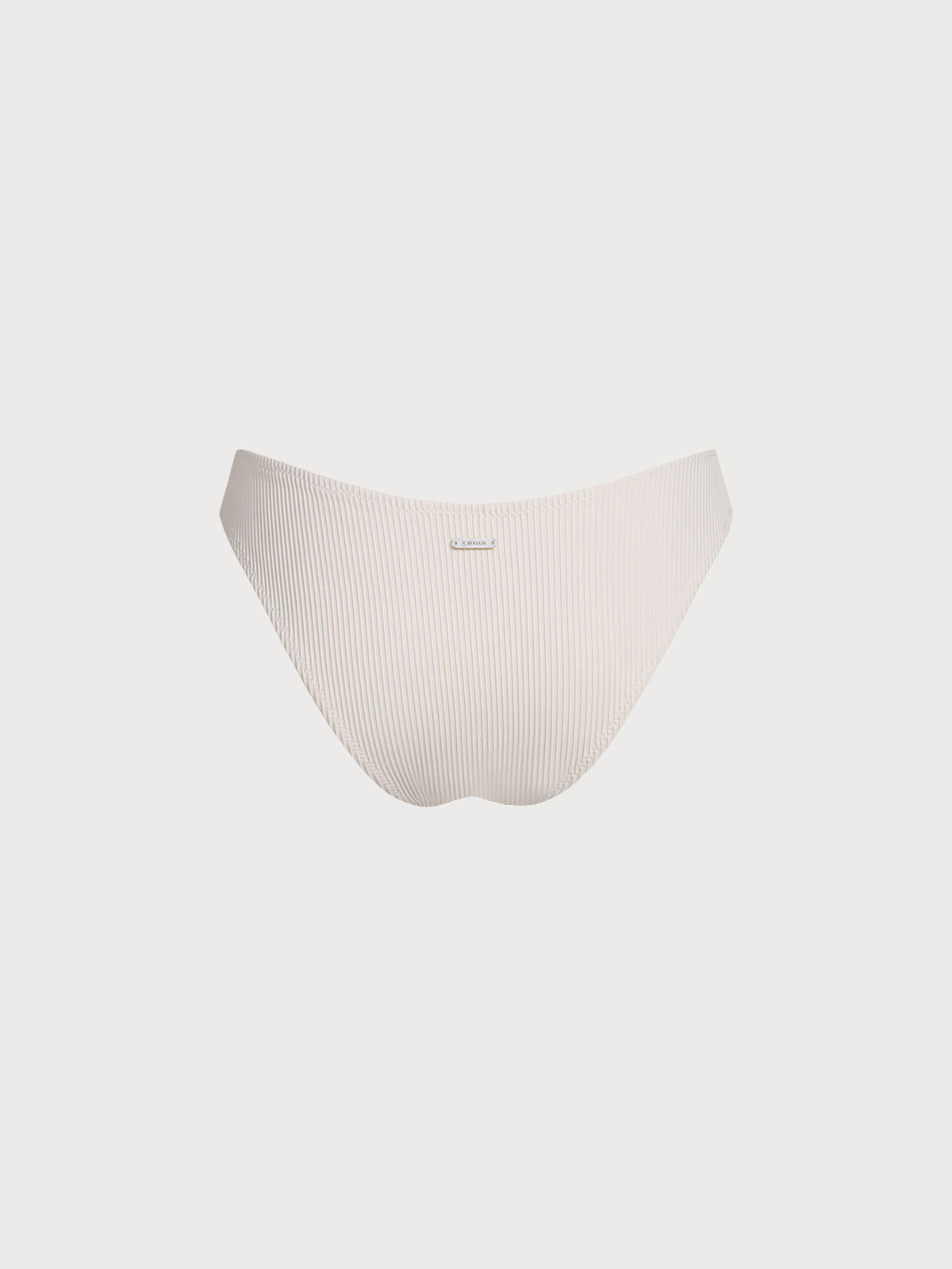 Off White Solid Bikini Bottom