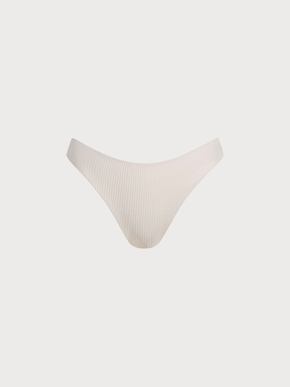 Off White Solid Bikini Bottom