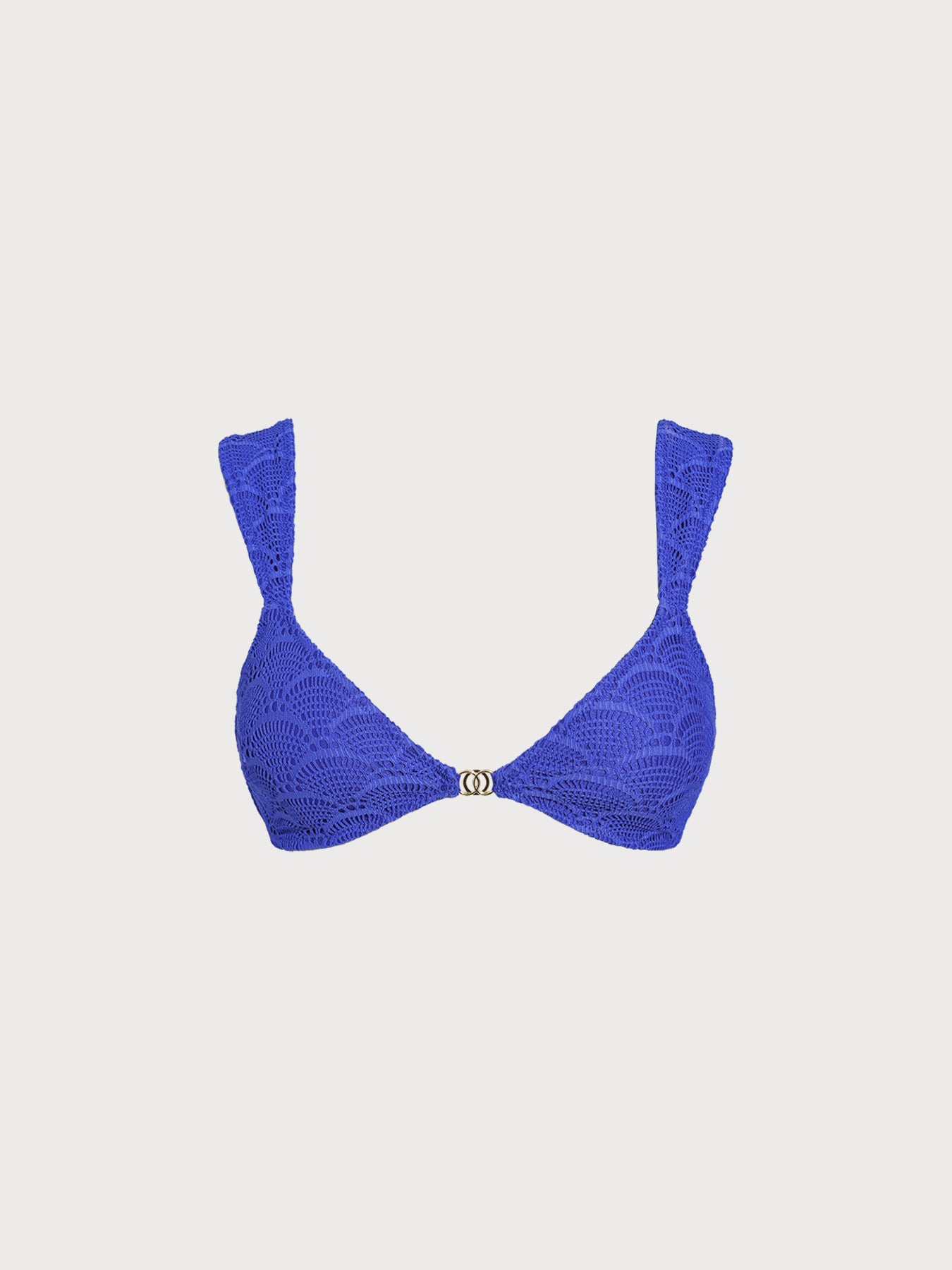 Royal Blue Gold-Accented Bikini Top