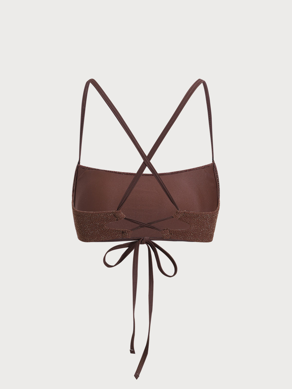 Dark Coffee Shimmer Bikini Top