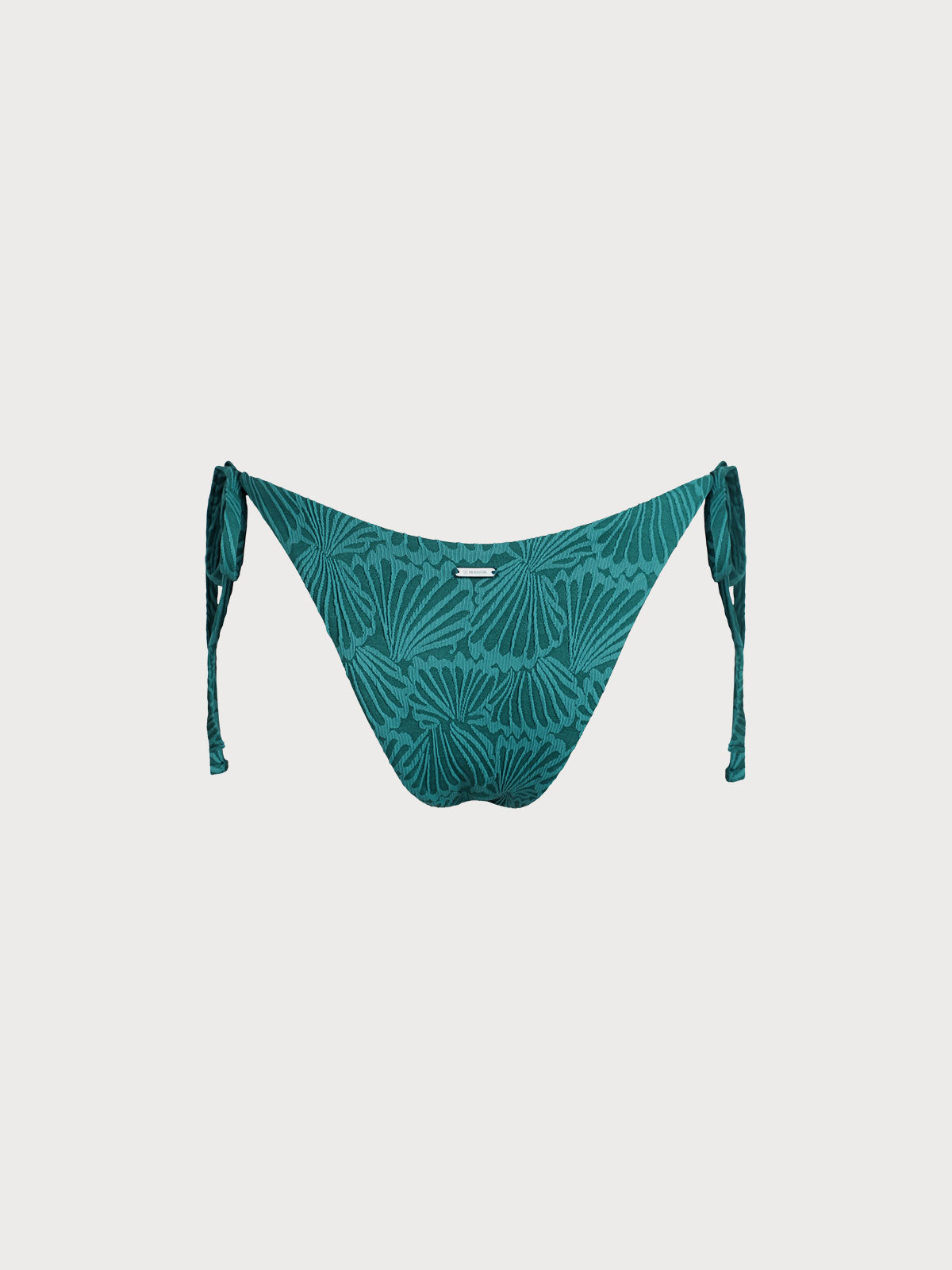Dark Green Jacquard Tie Bikini Bottom