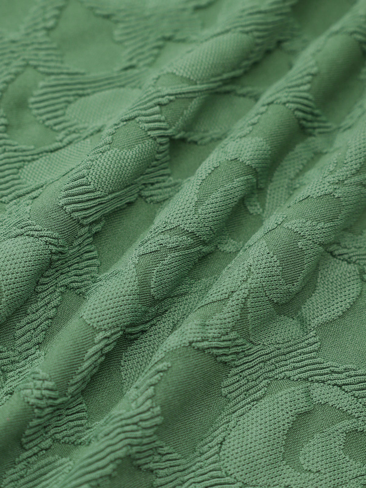 Dark Green Contrast Jacquard Bikini Bottom
