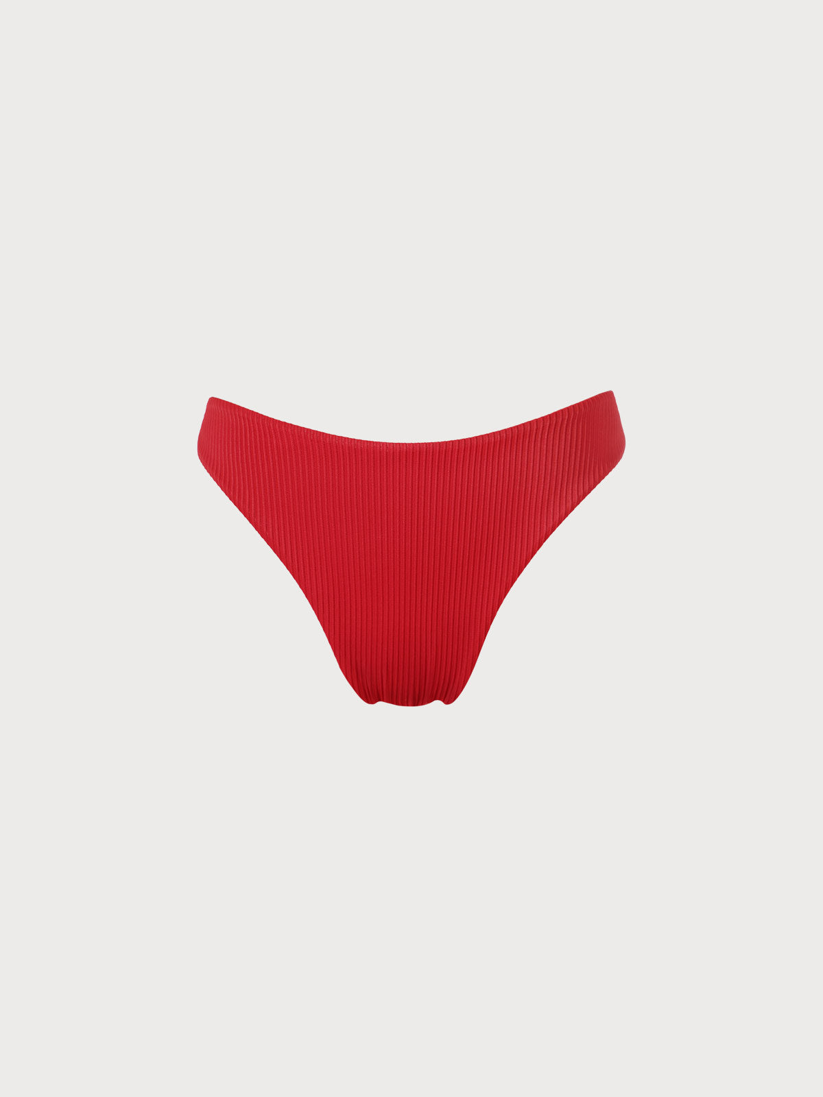 Red Solid Low Waisted Bikini Bottom